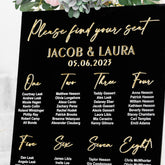 Black Acrylic Seating Chart